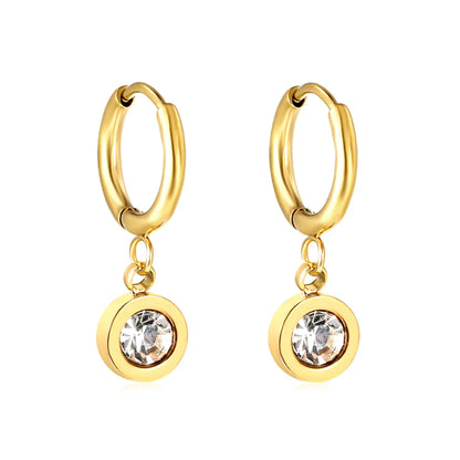 🍒Trendy jewellery stainless steel jewlry oil drip 18K gold plated hoop earrings butterfly shell bee heart earrings smart casual accessories