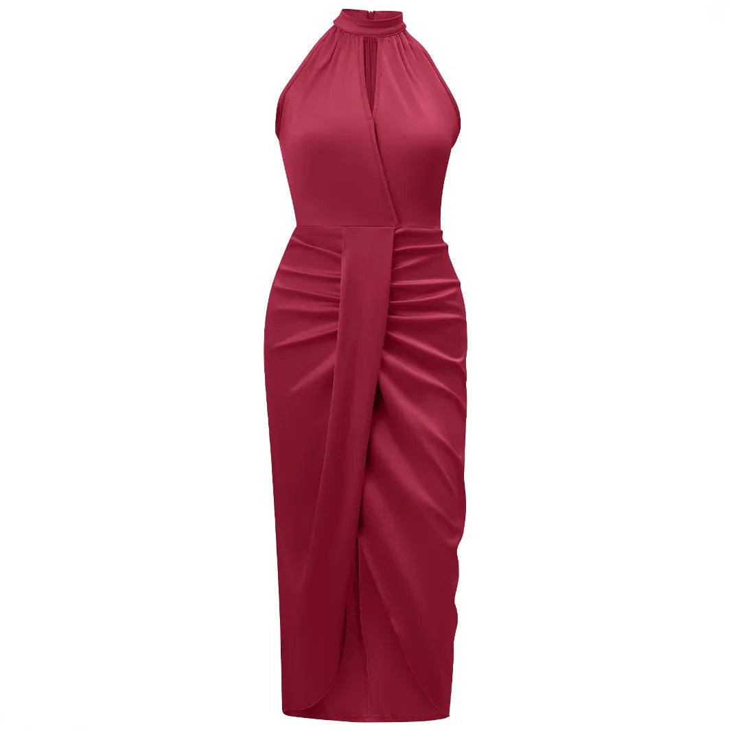 🍒Women's halter evening dresses party fashion clothing elegant long outfit occasion wear midi Be Seen In Emerald Envy Green Or Red Instead…