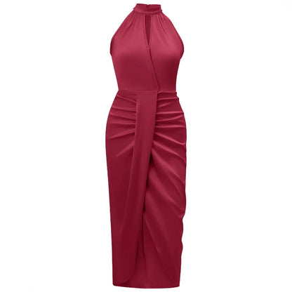 🍒Women's halter evening dresses party fashion clothing elegant long outfit occasion wear midi Be Seen In Emerald Envy Green Or Red Instead…