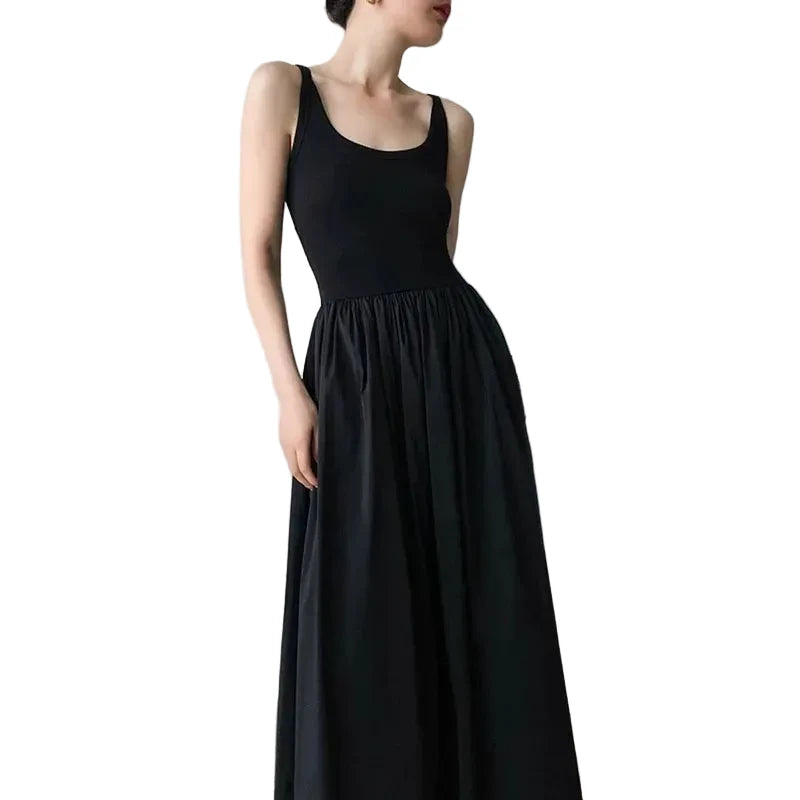 🍒Knitted vest dress long women summer wear simple all-match camisole beach dress high waisted party occasion wear maxi  outfit No Skirting Around A Cool Vest Dress To Impress