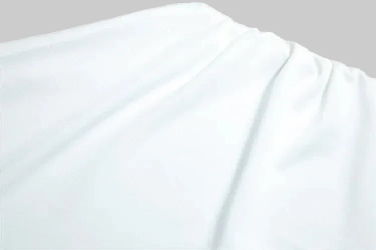 🍒Draped one shoulder dress neck womens split a-line outfits slant shoulder maxi bodycon with slit elegant party frock white summer occasion clothes You Won”t Get Any BLANC Reactions With this Cool WHITE DRESS