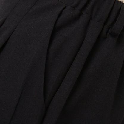 🍒Straight fit high rise trousers  fashionable smart casual women loose solid colour wide leg  pants Solid Slick Staples