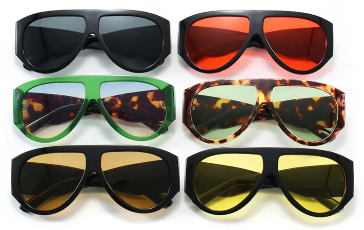 🍒Vintage ovale gradient sonbrille T sonbrille, nuwerwets ontwerper sonbrille, unisex ry sonbrille, vroue luiperd skakerings uv400wye Oog Hierdie Tier