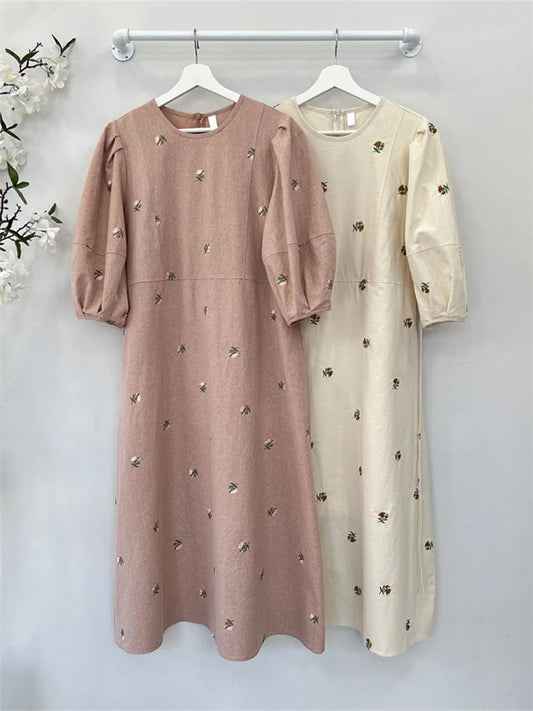 🍒Long vintage sunmmer dress sundress long for Women maxi outfit casual clothing floral fashion wear Fully Floral