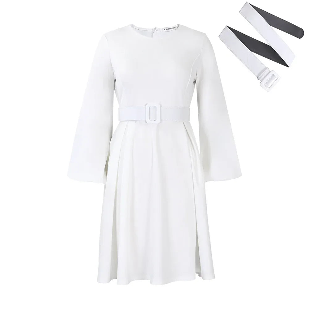 🍒Slim-fit a-lyn-rok in effekleur vroue langmou werksrok met gordel elegante uitrustings kleurvolle slim gemaklike klere Pick A Fruit