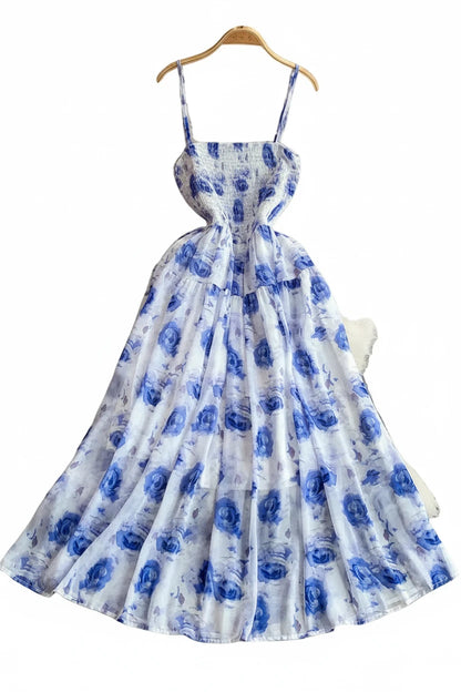 🍒Backless summer dress for women fashion beach wear slip sleeveless spaghetti straps smart casual outfit Flouncey Floral Fun
