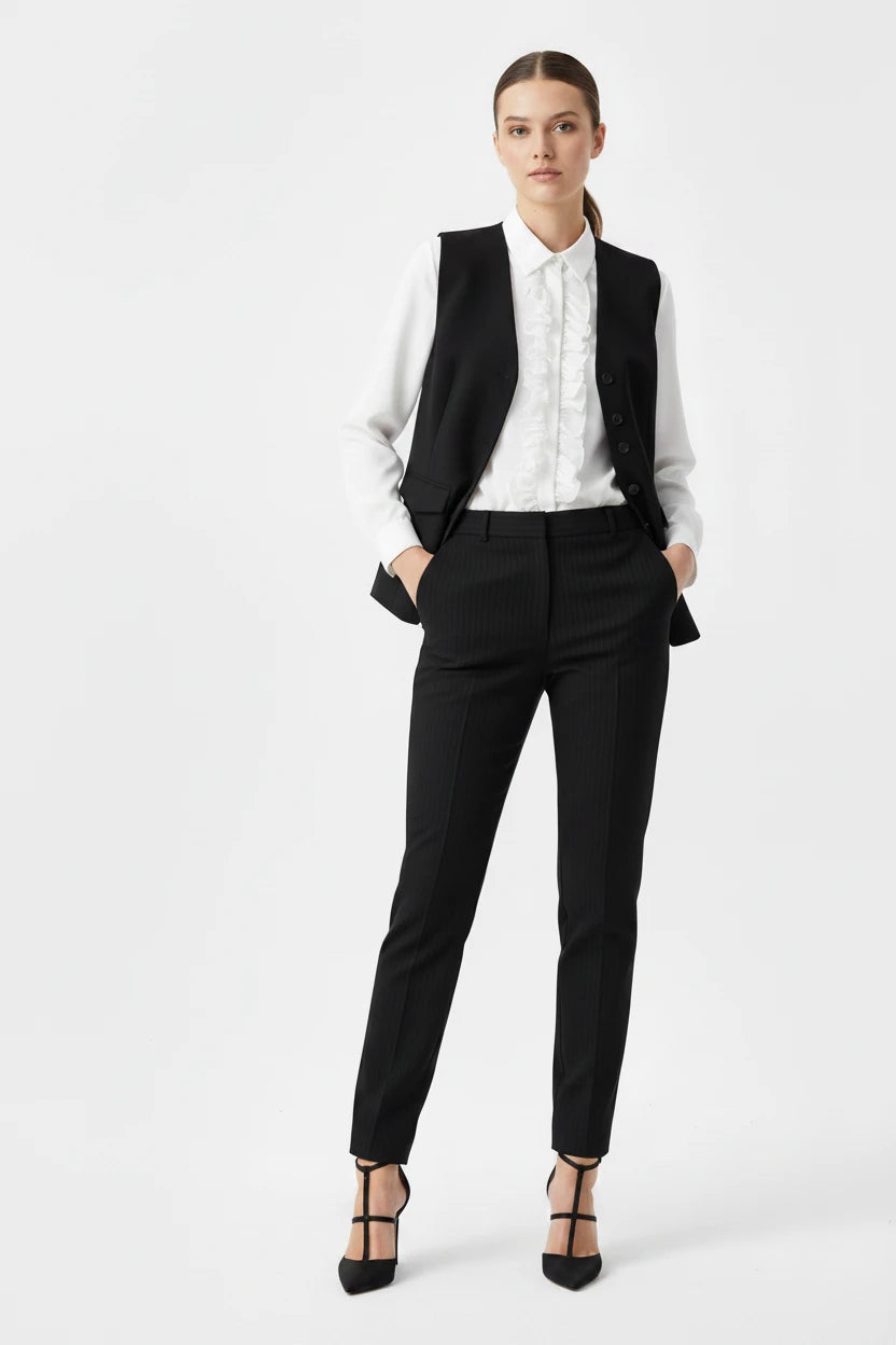 🍒Suit vest for women v-neck  business vest jacket sleeveless waistcoat with pocket front for office commute style buttons sleeveless outerwears  Cute Covers