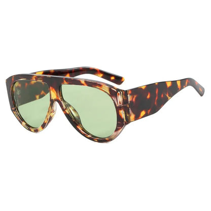 🍒Vintage ovale gradient sonbrille T sonbrille, nuwerwets ontwerper sonbrille, unisex ry sonbrille, vroue luiperd skakerings uv400wye Oog Hierdie Tier