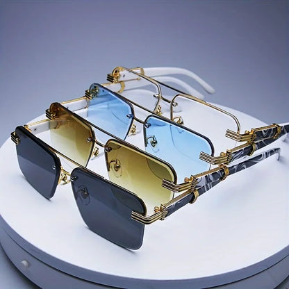 🍒Randlose sonbrille dames unisex reghoeksonbrille met UV-beskermde lense dames swart skakerings klein vierkantige sonbrilletjies vir vroulike strandvakansie-reisbrille                                  Kwaliteit Billik En Regverdig