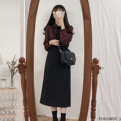 🍒Blouses with bows cute preppy style clothes women solid shirts  with ties formal work office wear essential summer clothing Pretty Up In Cute Bows