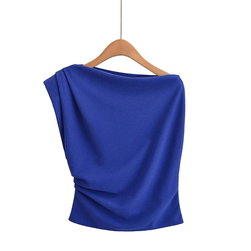 🍒Women's tops t-shirt for summer chic ruched fashion wear holiday wear smart casual sleeveless vest