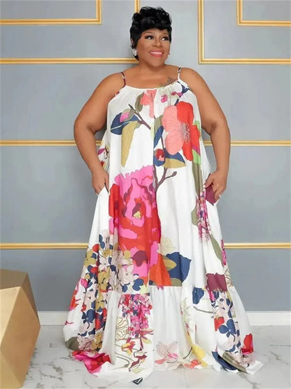 🍒Plus size dieredrukrok somerklere blomme uitrusting kleurvolle vollengte slim-informele dames maxi-rokke chiffonmateriaal a-lyn Verryk Jou Dier