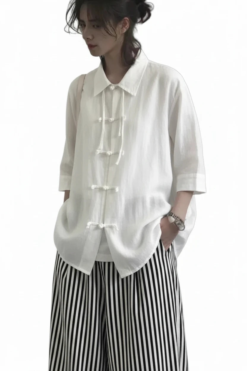 🍒Summer style blouse for women solid Y2k fashion oversized shirts womens single breasted smart casual clothing Tie -bow Trendy