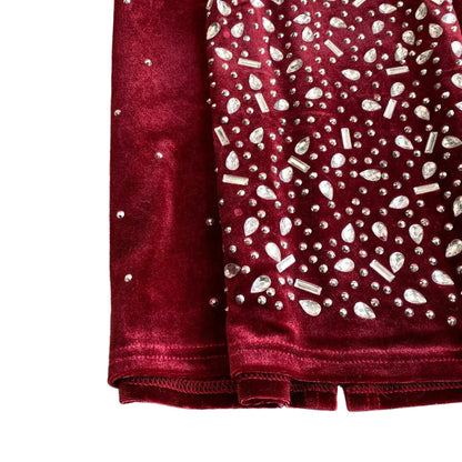 🍒Bodycon o-nek langmou rok glitter strass uitrusting fluweel sjiek oesjaarstyl klere sjiek herfsmode partytjie geleentheid drag Kry Wyn Stoned