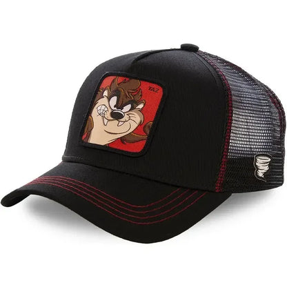 🍒Tekenprent bofbalpet hoë kwaliteit unisex geborduurde pleister bofbalpet unisex vragmotorpet net hoede vir vroue sonhoed