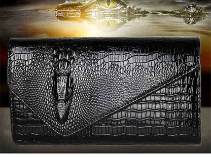 🍒Europe and america trendy clutch bags for women,designer fashion crocodile pattern under arm black envelope hand bag female large capacity bag Metalic gold available occasion clutch Cool Croco Clutch,Clickety Click Quick