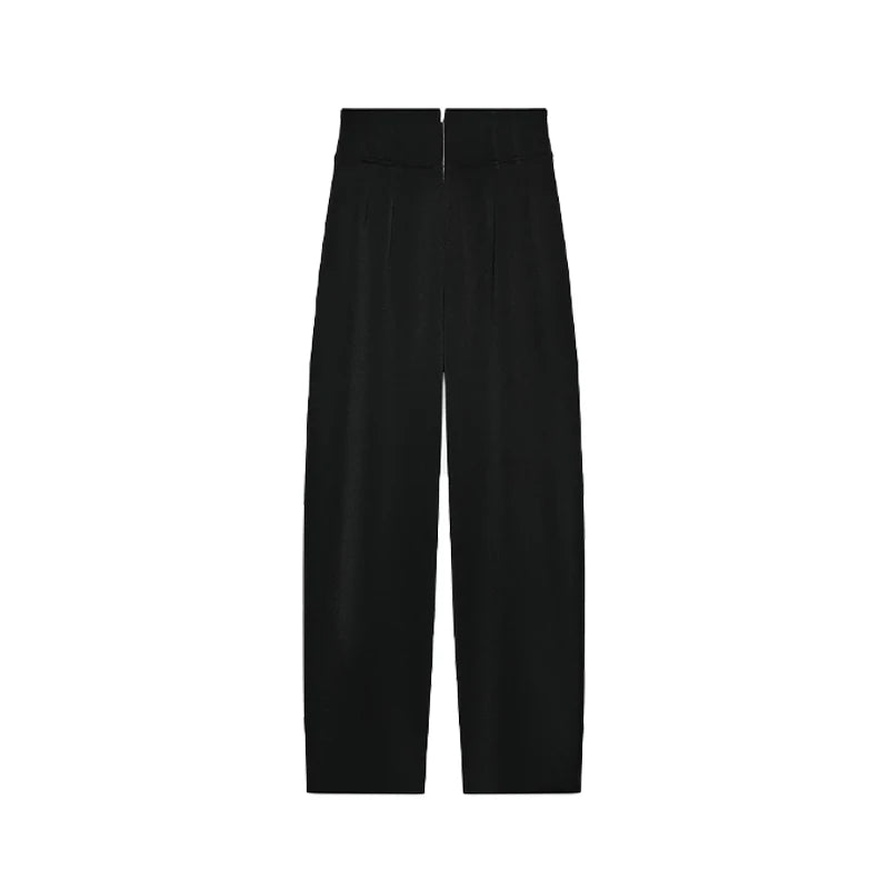 🍒Casual black blazer and pants set long sleeve jacket with fitted waist and long kick flare solid straight pant set women spring autumn suits  ‘Well fit
