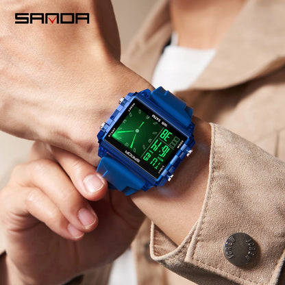🍒Fashion electronic watches unisex luminous calendar time piece waterproof clock outdoor sports Casual Ladies Digital Wristwatch  Face The Day With A Big Face