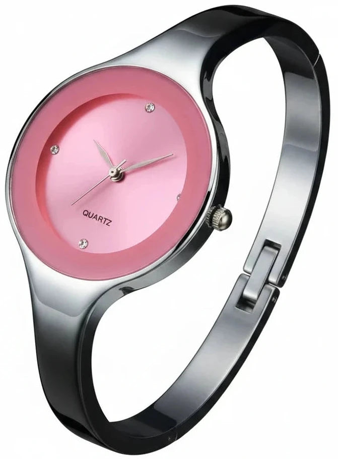 🍒Bangle watch for women stainless steel bracelet angle simple stylish fashion wrist watch analog quartz elegant jewellery silver and solid colour gift accessory Dont Risk Miss This Cool Wrist