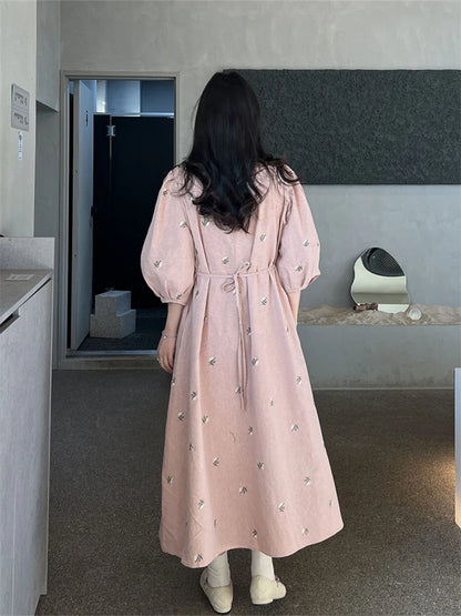 🍒Long vintage sunmmer dress sundress long for Women maxi outfit casual clothing floral fashion wear Fully Floral