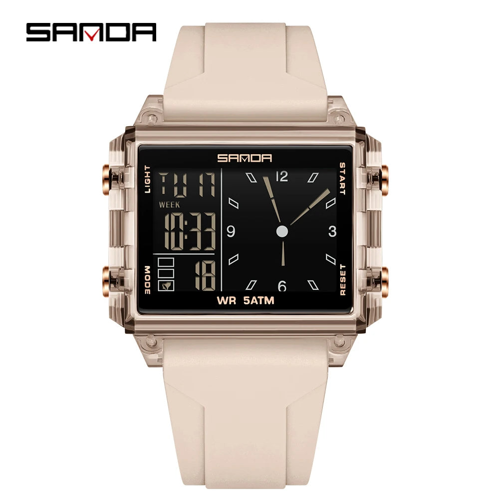 🍒Fashion electronic watches unisex luminous calendar time piece waterproof clock outdoor sports Casual Ladies Digital Wristwatch  Face The Day With A Big Face