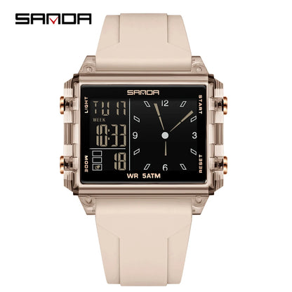 🍒Fashion electronic watches unisex luminous calendar time piece waterproof clock outdoor sports Casual Ladies Digital Wristwatch  Face The Day With A Big Face