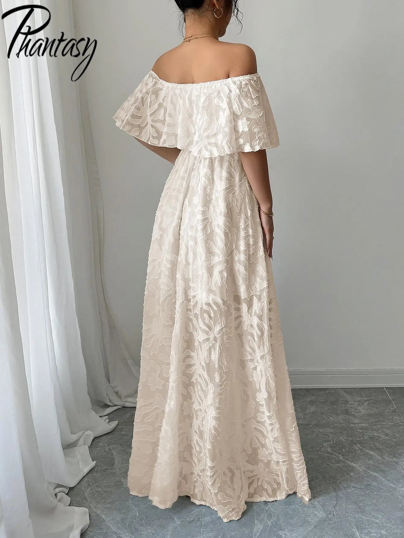 🍒summer white dress summer maxi white outfit for women boho fashion wear chic clothing long  feminine maxi occassion wear Look Boss In Emboss