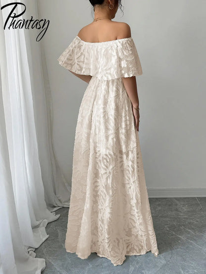 🍒summer white dress summer maxi white outfit for women boho fashion wear chic clothing long  feminine maxi occassion wear Look Boss In Emboss