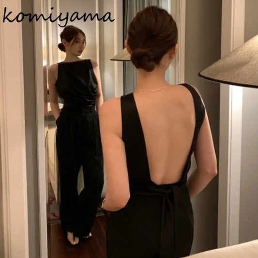 🍒露背女士上衣无袖圆领背心夏季吊带优雅时尚穿搭派对场合服饰 买一件上衣，让您的钱包鼓起来