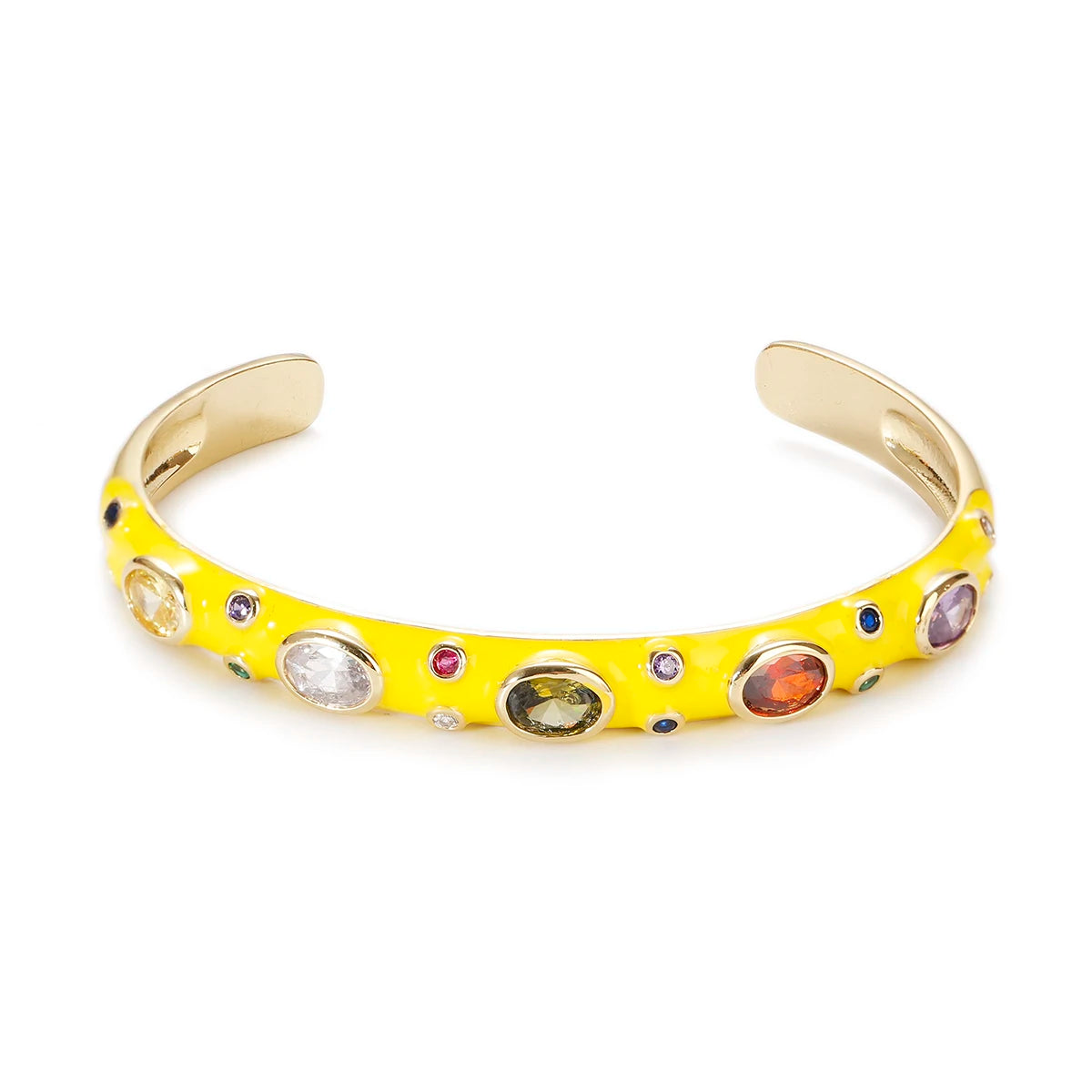 🍒Luukse sirkonsteenarmband, kristalkleur, goudkleurig, vir vroue, somer klassieke pienk oliedruppel juweliersware, skraal manchetarmbande, strass geskenke vir vroue