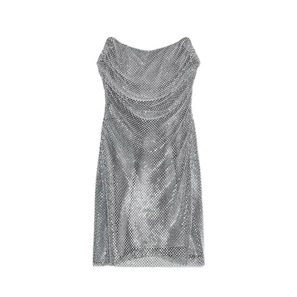 🍒Strapless vest top plus mini skirt sets womens pleated backless sleeveless tops short a-line skirts occasion party wear