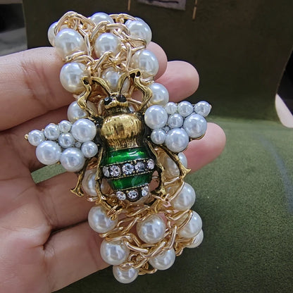 🍒Rekbare pêrelarmband vir vroue, verstelbare kristalby-armband, krale, partytjiejuwele vir geleenthede, geskenk, slim-informele bykomstighede, "Nice To Bee ' Wear"