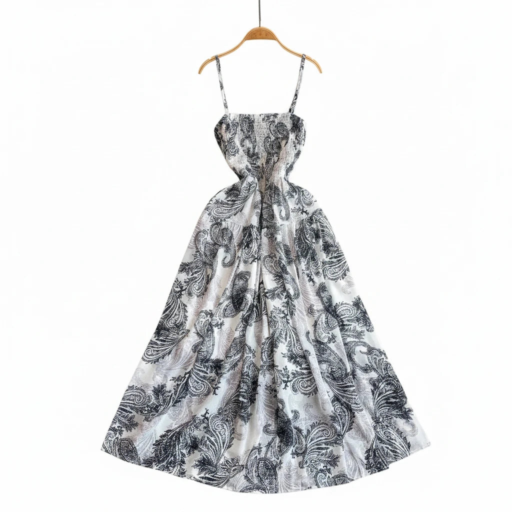 🍒Backless summer dress for women fashion beach wear slip sleeveless spaghetti straps smart casual outfit Flouncey Floral Fun