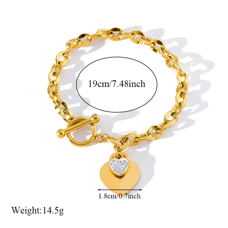 🍒Stainless steel star bracelet gold colour star charm moon starfish bracelet trendy wrist chain for women Jewellrey gifts  party accessories FISH Out This STAR