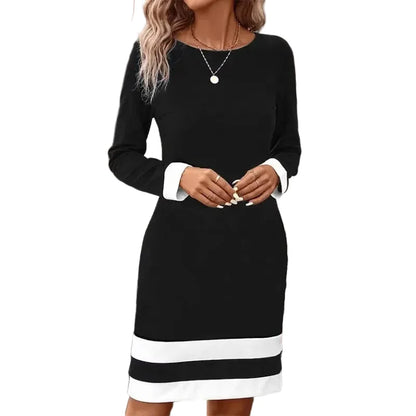 🍒Autumn winter fashion slim fitting long sleeve knitted dress women round neck outfit female smart casual clothes Cool Fashion Lines