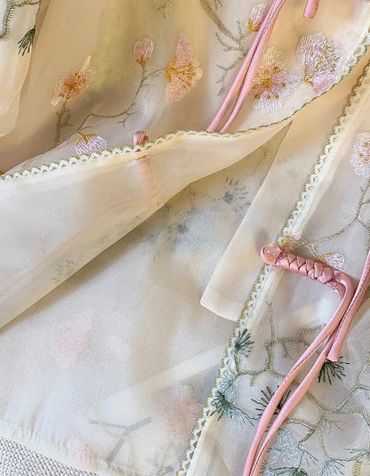🍒Shirt jacket for women Light outer for women chinese style jacket chiffon embroidery Jacquard tie light cover up sunscreen cardigan Summer beach coverup for occasion and casual coverup See Through The Day