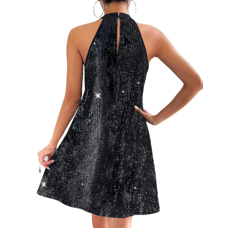 🍒Halter strapless rok, glinsterende vroueklere, strapless sequin minirok, moulose partytjieklere, geleentheidsklere, klubdrag, Trek Aan A-Sensuele Glinsterende Glip