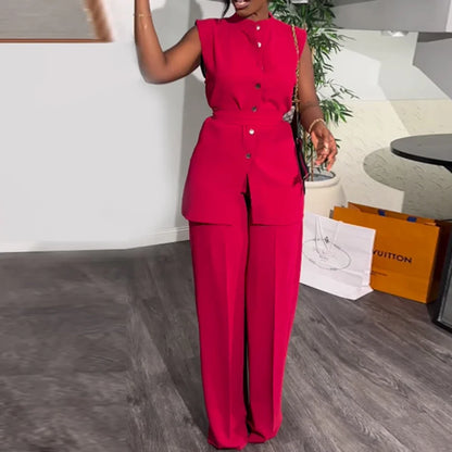 🍒Swarthempie-top en omgeslaande broek-stel, vroue se wye pype broekstelle, twee stukke, los O-nek en hoë middellyf elegante broekpak Y2k  GOOI hierdie KERSfees in jou mandjie