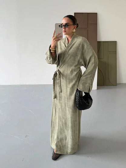 🍒Camouflage print maxi dress with side tie detail loose fit outfits  long elegant female party occasion wear oversized evening wear Camera -ouflage
