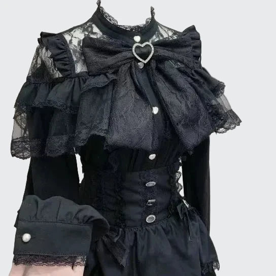🍒Batwing sleeve shirt women lolita style loose red blouse for spring summer and autumn solid colour elegant top solid colour   Look Smooth In Your Ruffs