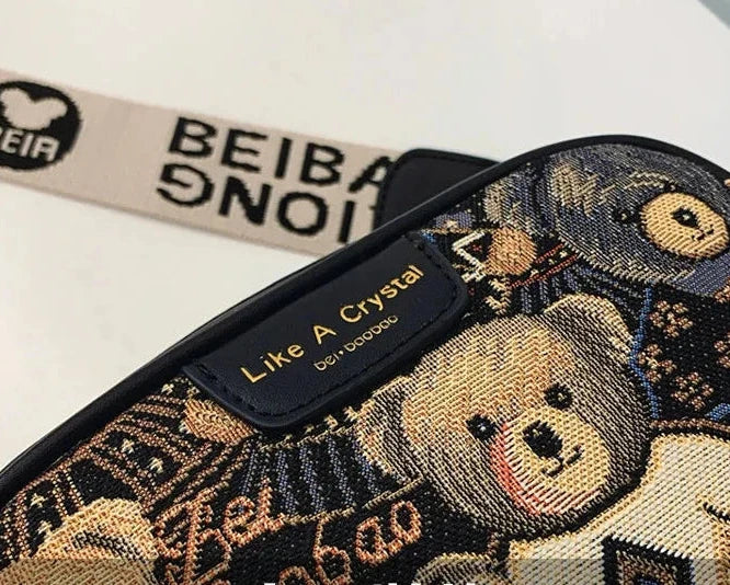 🍒Casual crossbody bags for women pu leather ladies luxury designer bags female large  capacity crossbody shoulder travel bag holiday bag ‘ BEAR Your Cute With A TEDDY Bag