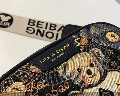 🍒Casual crossbody bags for women pu leather ladies luxury designer bags female large  capacity crossbody shoulder travel bag holiday bag ‘ BEAR Your Cute With A TEDDY Bag