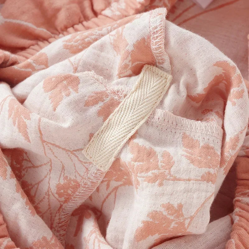 🍒Pyjamastel 100% Katoen vroue se twee-stuk nagklere jacquard langmou top en rekbare langbroek los sitklere stel Kies Hierdie Blad