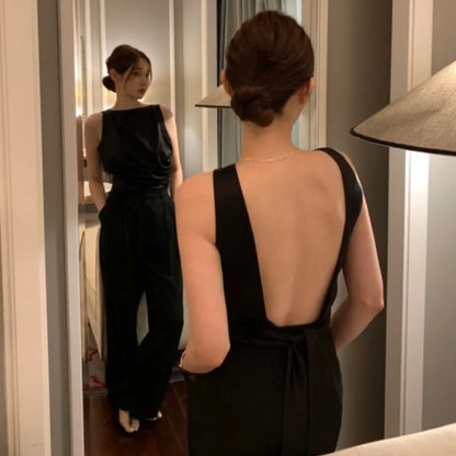 🍒Backless womens tops sleeveless clothes round neck tank top summer camis elegant fashion wear party occasion wear OPEN To Buying A Top Get BACK To Your Purse