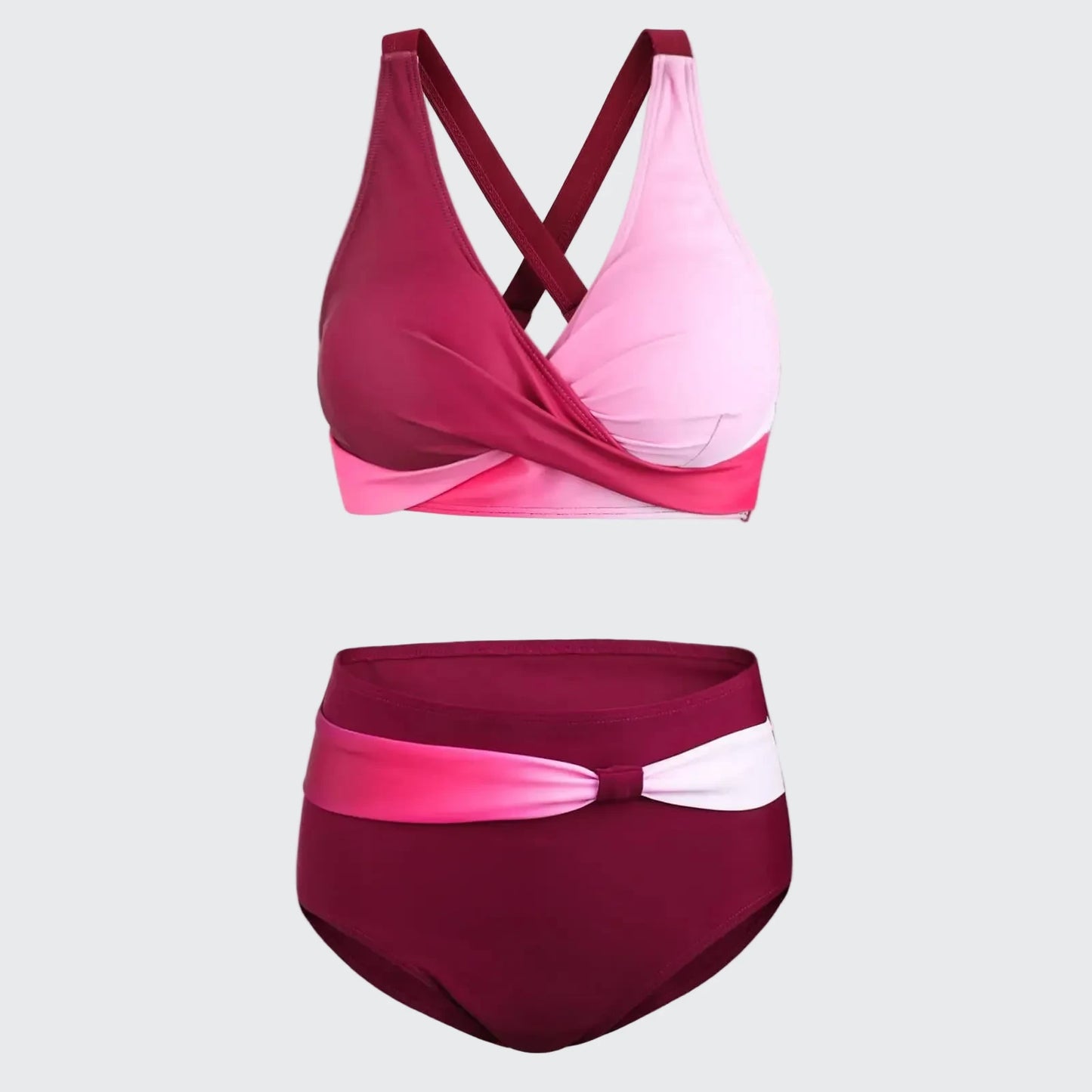🍒V neck bikini set polka dot print swim set high waisted swim wear for women solid push up two-piece swimwear printed beach wear fashion get SET for the BEACH