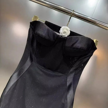 🍒Mode warm meisie somerrok dames buisblad-uitrusting styl stywe middellyf bra-koppie rok kantafwerking lente- en somerpartytjiedrag geleentheidsdrag