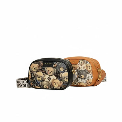 🍒Casual crossbody bags for women pu leather ladies luxury designer bags female large  capacity crossbody shoulder travel bag holiday bag ‘ BEAR Your Cute With A TEDDY Bag