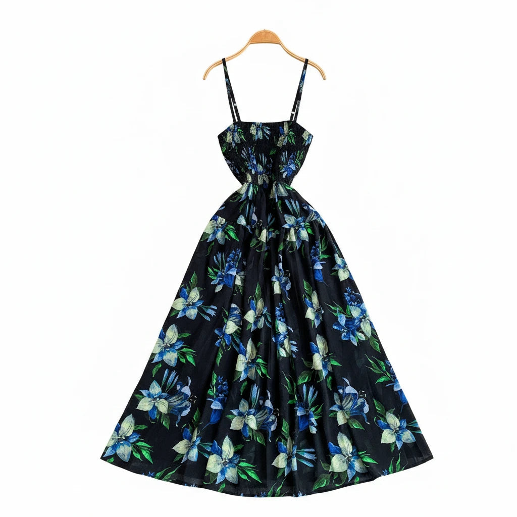 🍒Backless summer dress for women fashion beach wear slip sleeveless spaghetti straps smart casual outfit Flouncey Floral Fun