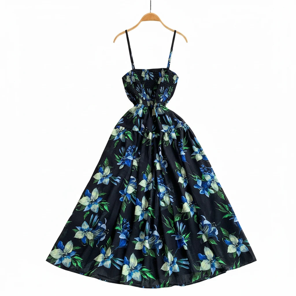 🍒Backless summer dress for women fashion beach wear slip sleeveless spaghetti straps smart casual outfit Flouncey Floral Fun