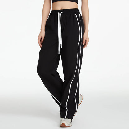 🍒Sportbroek vir vroue somer koel gemaklike los wye pype winddigte buitelug los gemaklike wyepypbroek gimnasiumklere mode: Sport Jou Styl